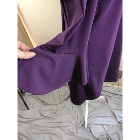 Liz Claiborne Dress Purple Sz 18 Flared Sleeves Office To Party - Picture 3 of 9